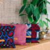 pochette multicolore wax - anse cuir