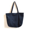 sac cabas en velours cote bleu marine fait à la main en france