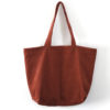 sac cabas en velours cote bleu terracotta fait à la main en france