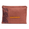 pochette lin et cuir fabrication française - collab Dit cheyenne